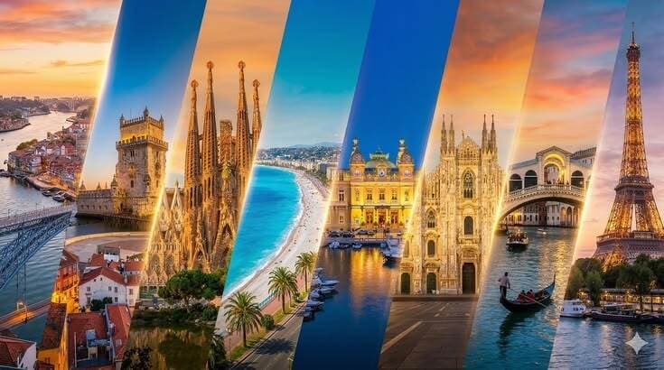 Iconic global travel landmarks